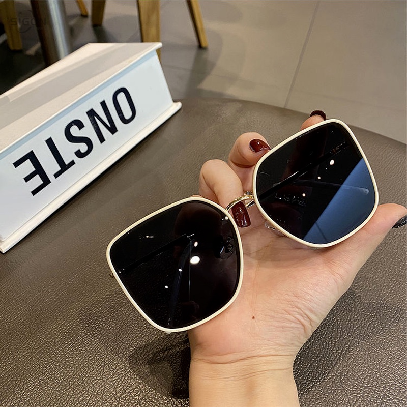 Kính Mát Nữ Gọng Kim Loại Lớn Chống Tia Uv Bảo Vệ Mắt