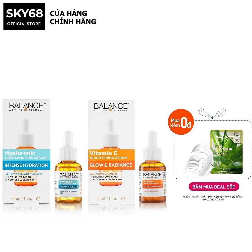 Combo Serum Trắng Da Balance VitaminC Brightening 30ml + Serum cấp nước Balance Hyaluronic Deep Moisture 30ml