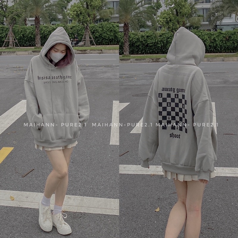 Áo hoodie chữ bàn cờ quảng châu lọai 1