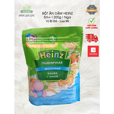 Bột ăn dặm Heinz Nga gói 200g đủ vị cho bé từ 4 tháng