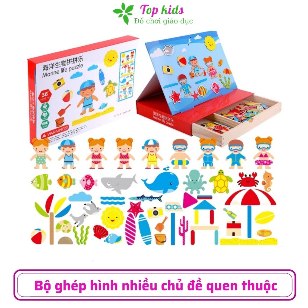 Bộ xếp hình nam châm đồ chơi gỗ cho bé gái 1 2 3 4 5 tuổi bộ lắp ghép thời  trang trò chơi thông minh trí tuệ - TOPKIDS - Đồ