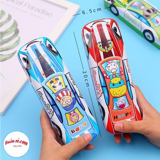 Hộp bút cho bé - Hộp bút ô tô 2 ngăn kim loại cho bé học tập