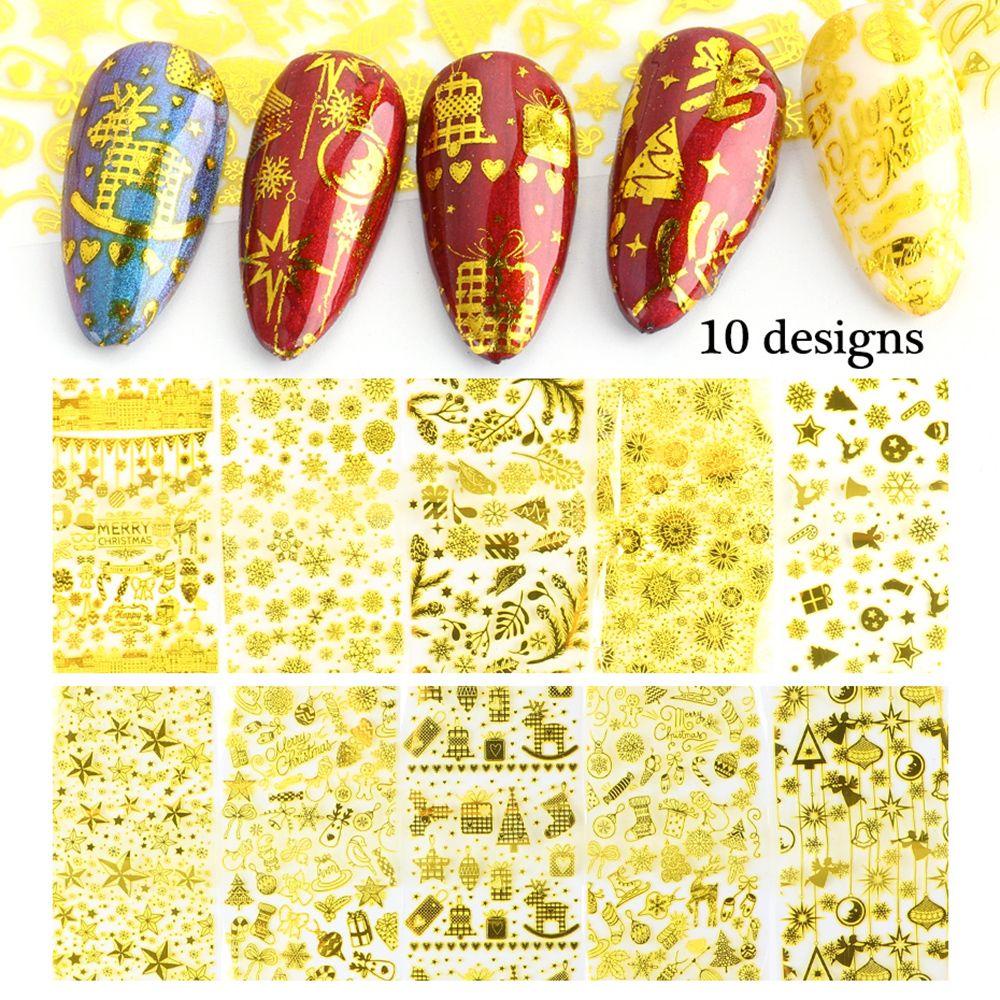 ESPO 10 Sticker Dán Móng Hình Bông Tuyết