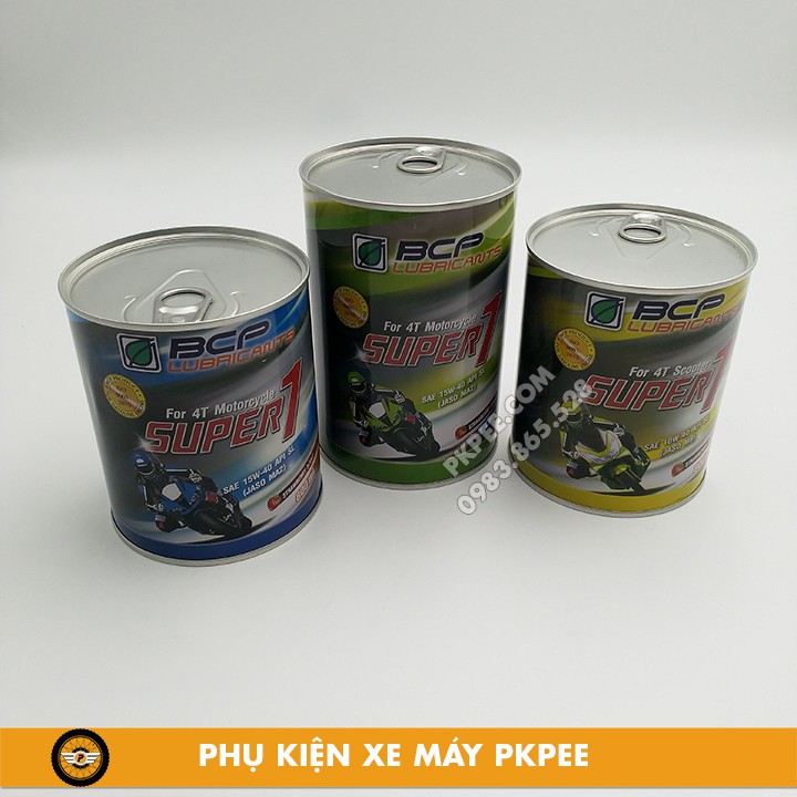 Nhớt BCP SUPER 1 Xe Số, Xe Tay Ga  (PHIÊN BẢN LON - MÙI THƠM DÂU)