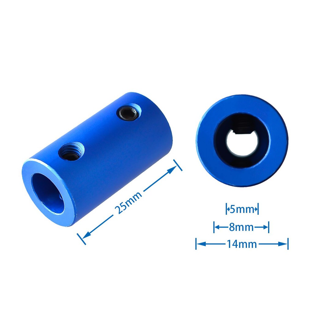 Khớp nối động cơ bằng hợp kim nhôm màu xanh dương cỡ 5*8mm cho trục D14 L25 5mm đến 8mm