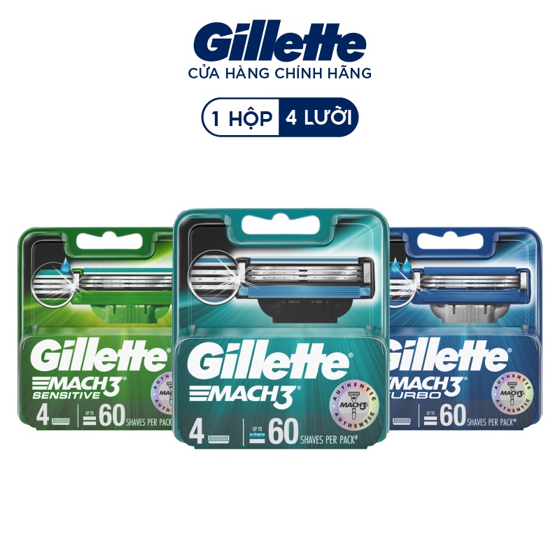 Lưỡi dao cạo râu Gillette Mach3 vỉ 4 lưỡi