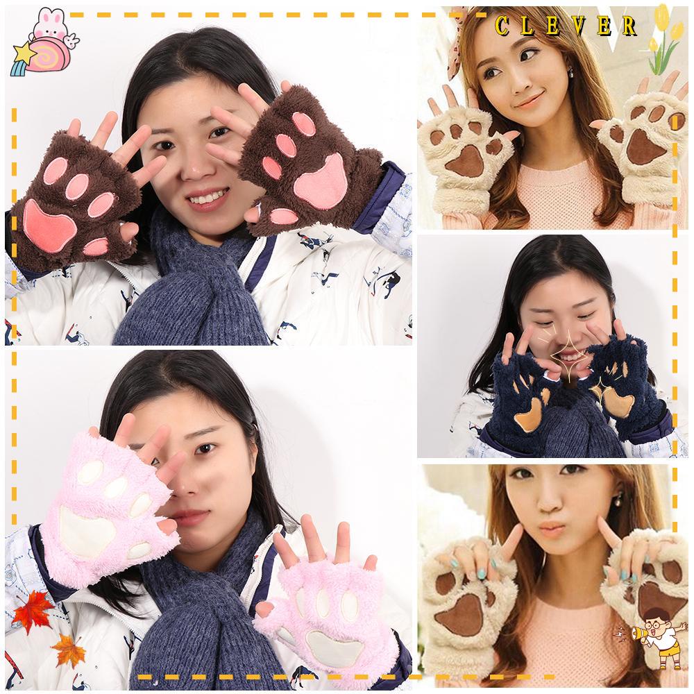 Găng Tay Hở Ngón Hình Bàn Chân Mèo Dễ Thương 14 Màu