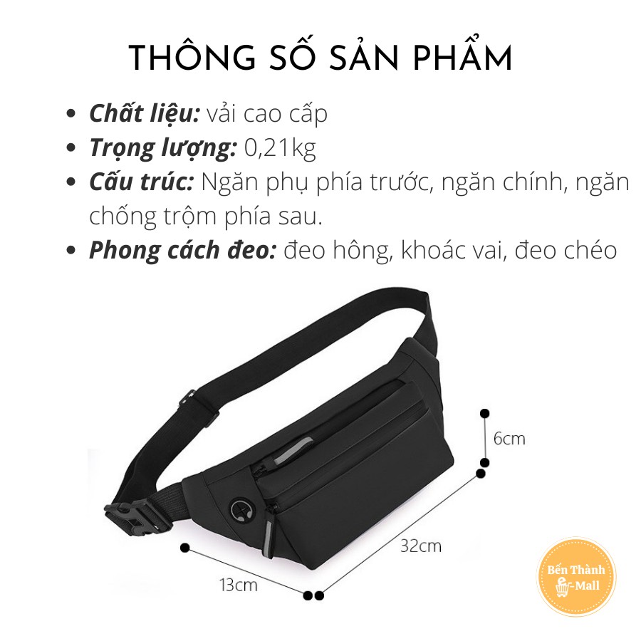 Túi đeo chéo nam nữ Unisex thời trang siêu nhẹ chống nước đeo được 3 kiểu