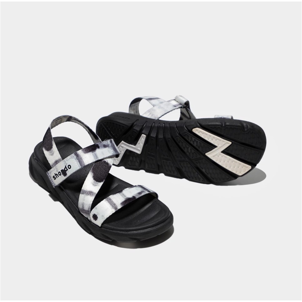 Giày Sandals Nam Nữ Unisex Shondo F6 sport loang khói đen F6S1011