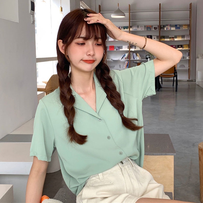 Áo Sơ Mi Nữ Ngắn Tay Thiết Kế Mới