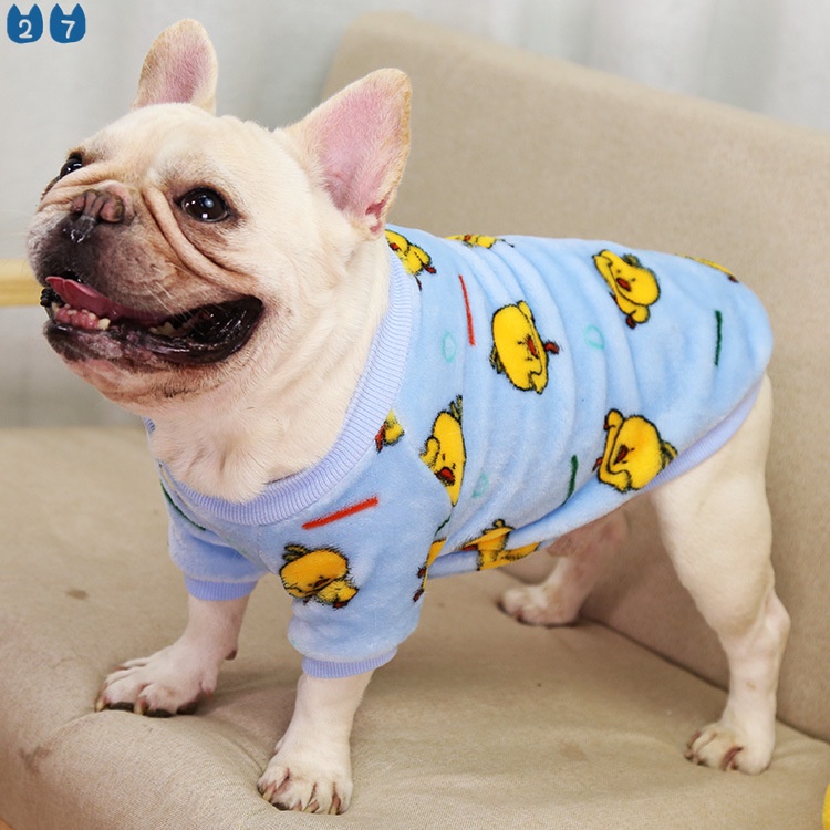 {27Pets} Bộ Đồ Ngủ Hai Mảnh Ấm Áp Kích Thước Nhỏ Và Vừa Cho Thú Cưng Bull Pháp