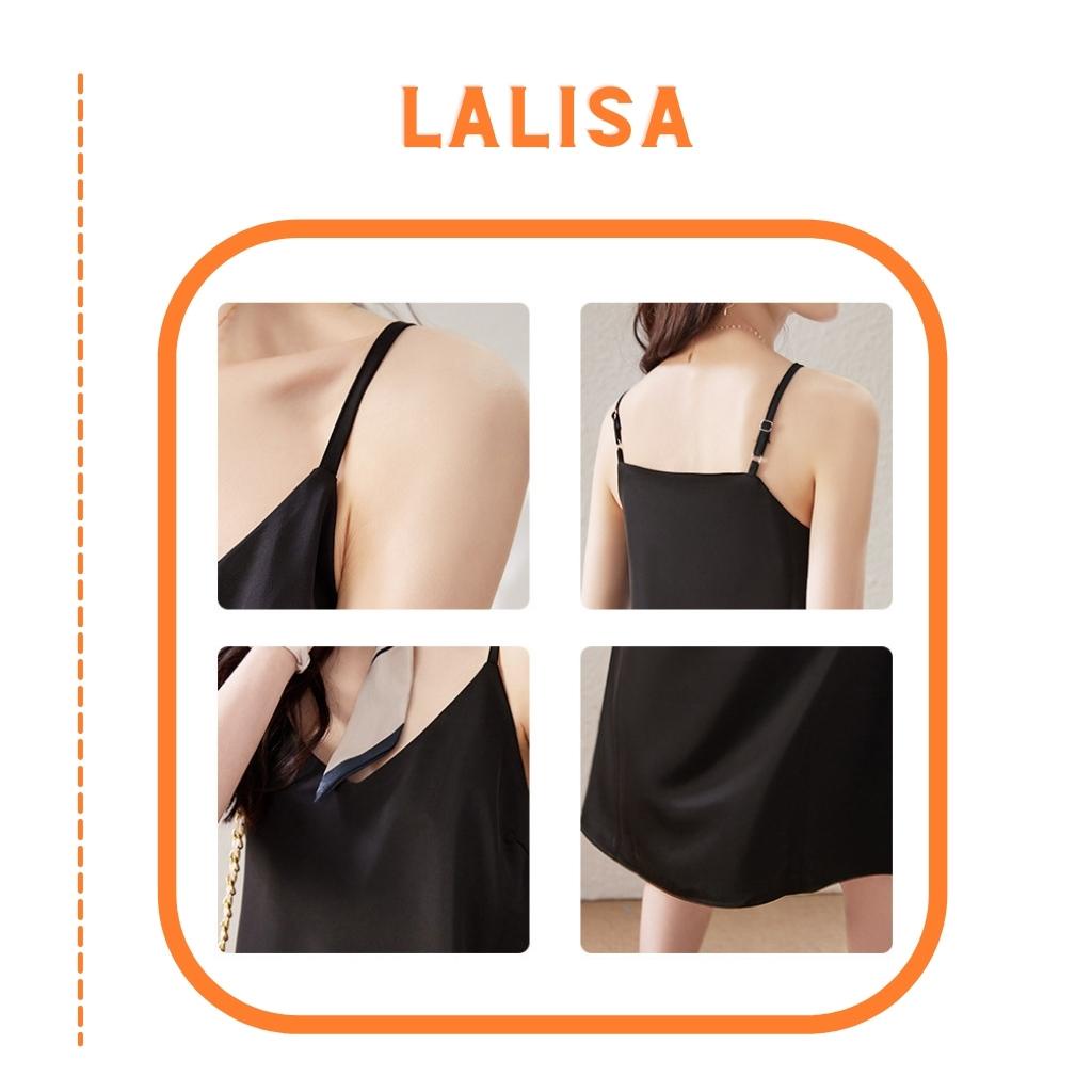 Đầm Maxi Suông Dài 2 Dây LALISA Váy Maxi Dài Hở Lưng Vải Lụa Cao Cấp Đi Dự Tiệc Sang Trọng, Công Sở Màu Trắng Đen VD027