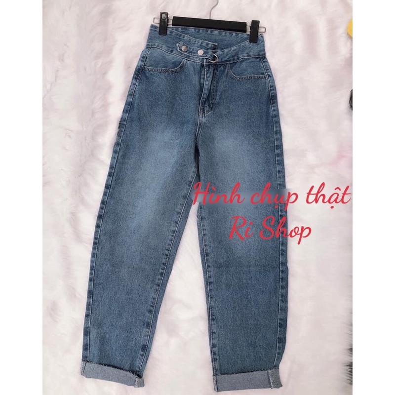 QUẦN JEAN BAGGY CẠP CAO PHỐI ĐAI KIỂU SIÊU HOT [ CLIP THẬT] [FREESHIP] hàng loại 1, VẢI DÀY | BigBuy360 - bigbuy360.vn