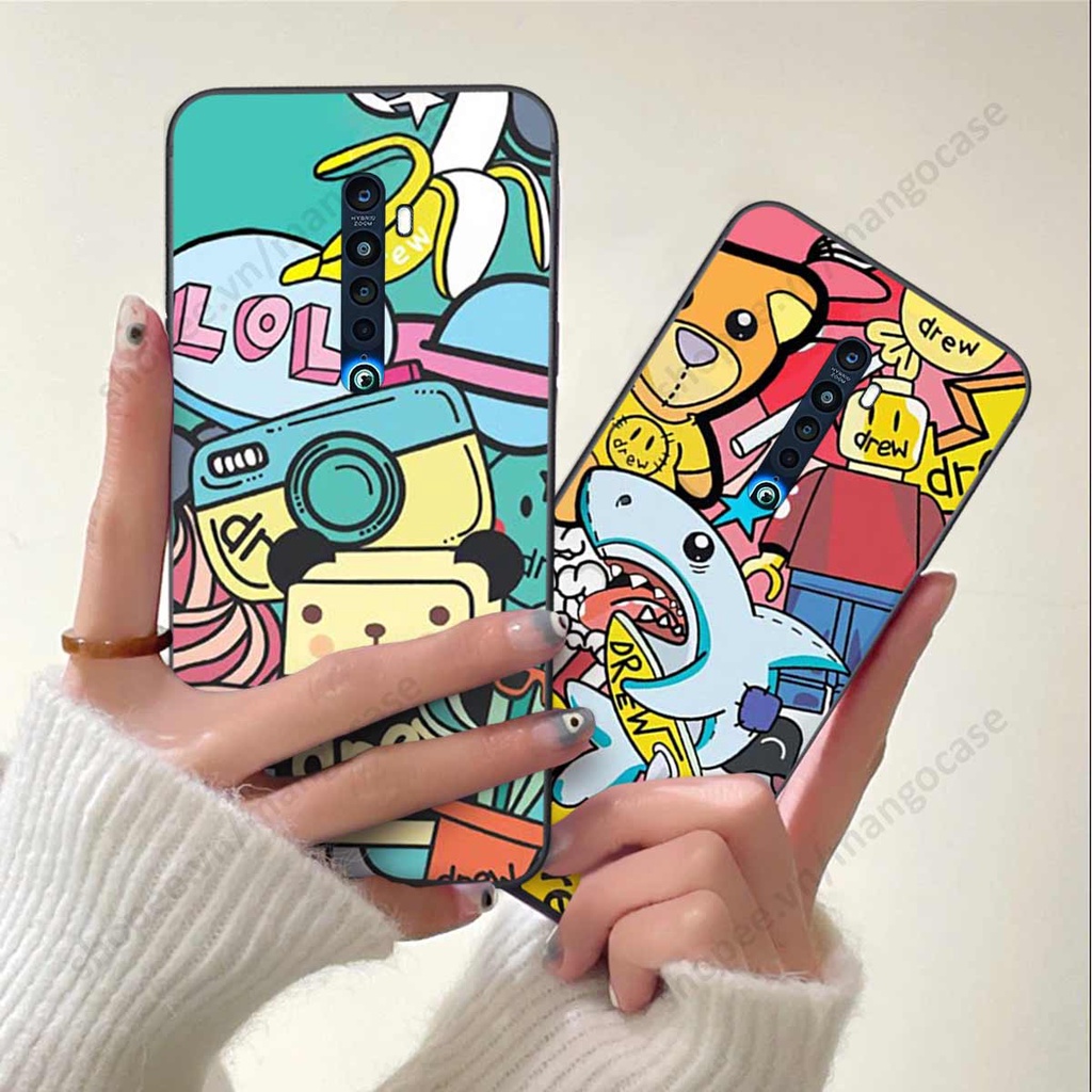 Ốp lưng điện thoại Oppo Reno 2f / Reno2 F drew, kaws, bape cao cấp, vỏ ốp rẻ đẹp