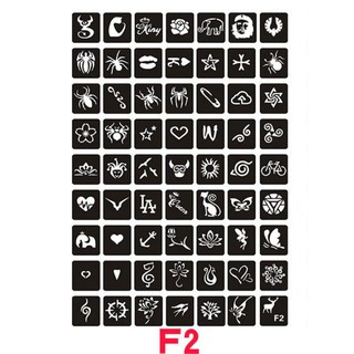 HÌNH XĂM KHUÔN XĂM TẠM THỜI F2 khổ A4 không kèm mực