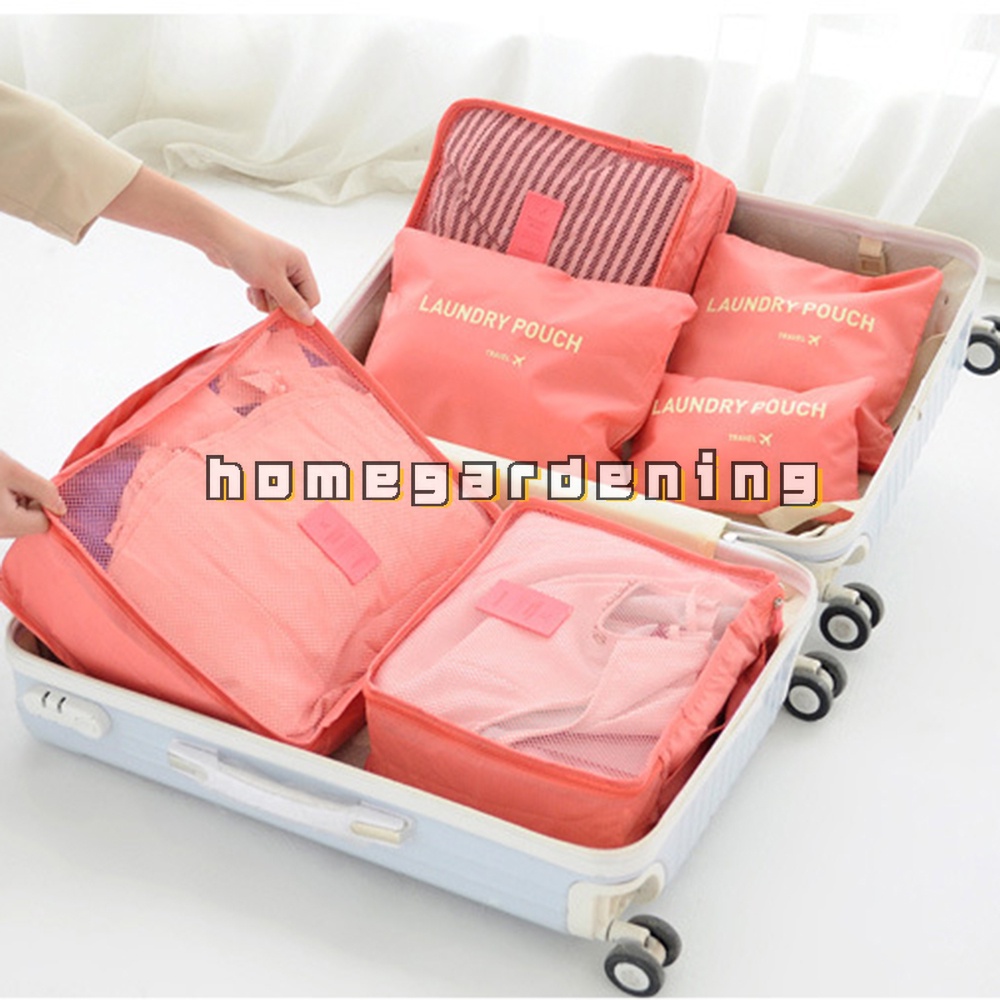 Set 6 Túi Vải Oxford Chống Thấm Nước Đựng Đồ Lót Tiện Dụng Khi Đi Du Lịch