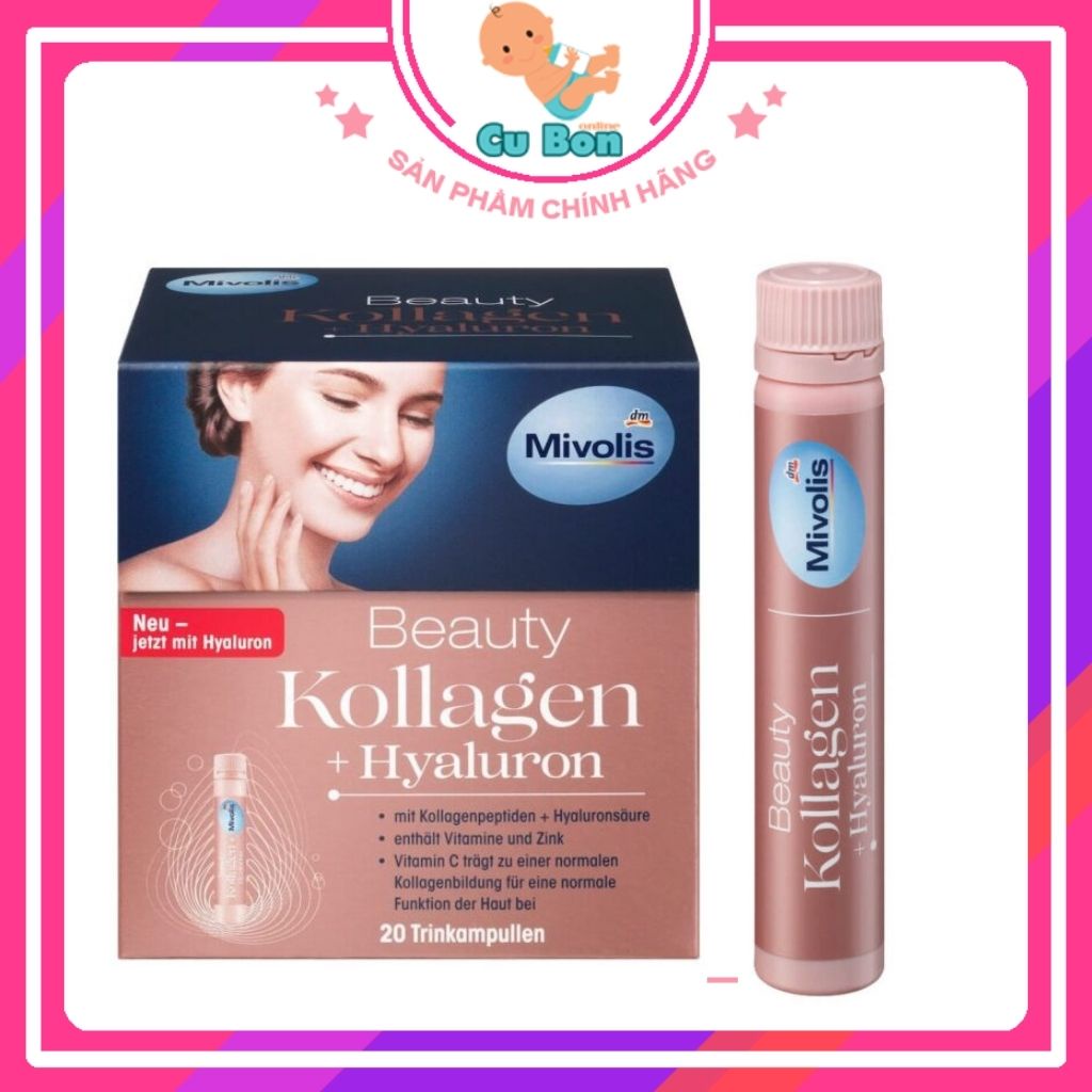 Collagen Thuỷ Phân Mivolis Beauty Kollagen Hyaluron, 20 x 25 ml của Đức