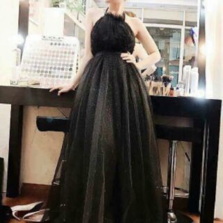 Đầm yếm ren lưới cô dâu