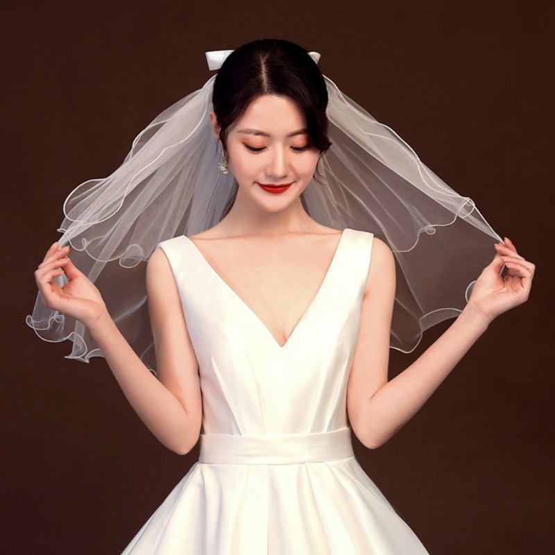 Mạng Che Mặt Bằng Vải Tuyn Có 2 Kích Cỡ Cho Cô Dâu