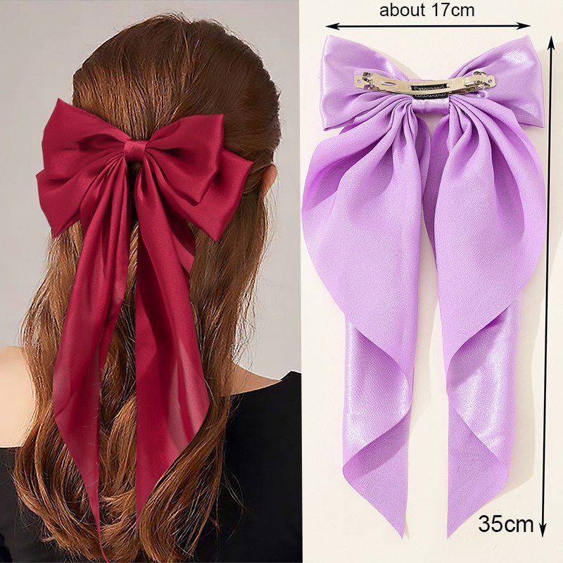 Kẹp Tóc Nơ Ruy Băng Lớn Thời Trang Mùa Xuân Mới Cho Nữ