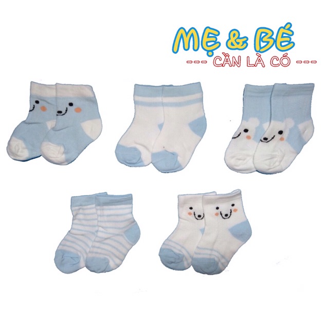SET 5 VỚ CHÂN CHO BÉ SƠ SINH 4 - 12KG