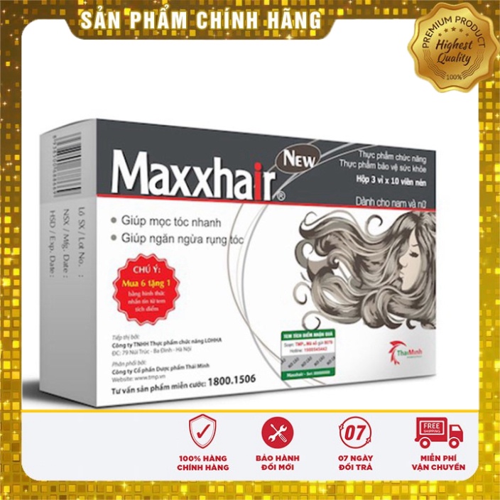 [Chính hãng] Maxxhair Giúp Mọc Tóc Nhanh Và Ngăn Ngừa Rụng Tóc - Giảm rụng tóc Hôp 30 viên