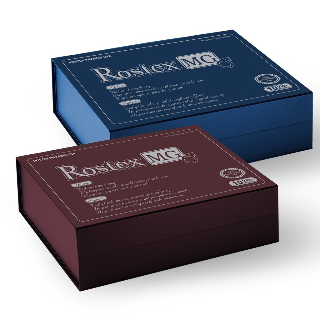 Tăng cường sinh lý nam loại 1h Rostex MG bổ thận, tráng dương - Hộp 10 viên [Rostex MG -Xanh]
