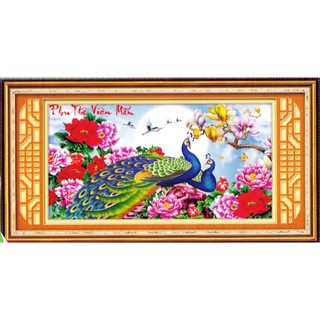 Tranh đính đá hạt tròn phu thê viên mãn h1017