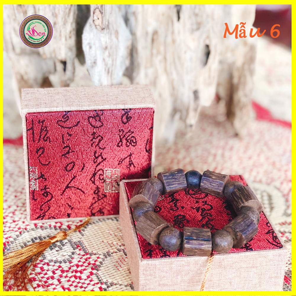 Vòng tay Trầm Hương sánh chìm Vòng trúc to nhánh cao cấp tự nhiên 100% - Mẫu 6 - 16 ly (Trầm Hương Búp Sen)