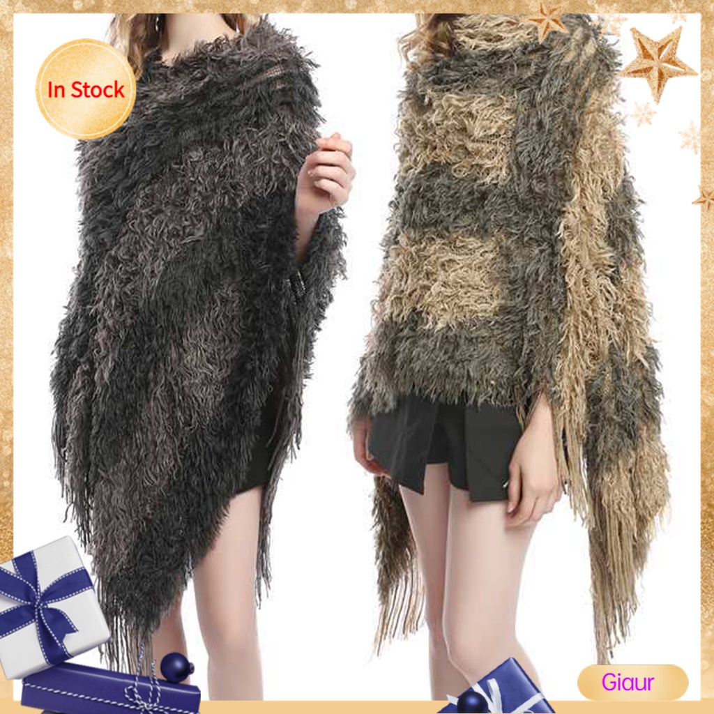 Áo choàng dệt kim dáng rộng thiết kế độc đáo thời trang
