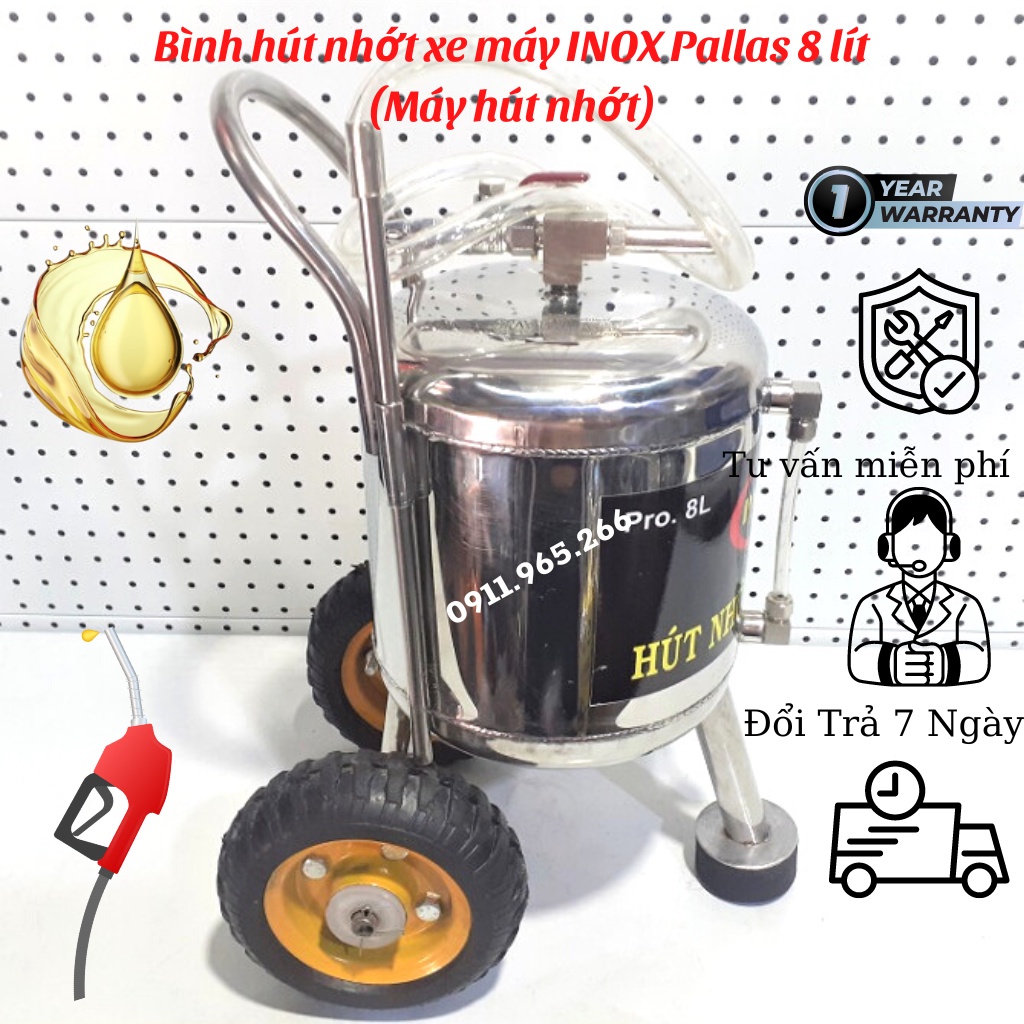 Máy hút dầu nhớt Xe Máy Pallas 8L