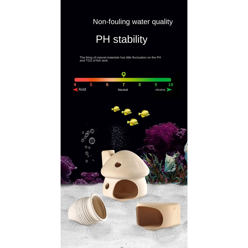 Ngôi Nhà Nấm Trang Trí Bể Cá Sáng Tạo