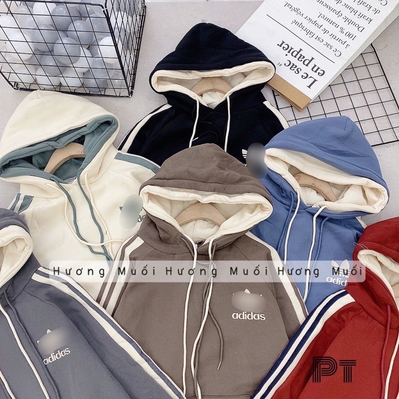 áo nỉ hoodie thêu đát 2 mũ