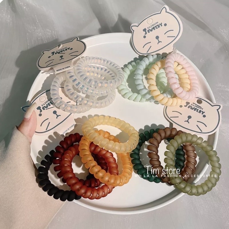 Dây cột tóc nữ lò xo nhiều mẫu TÍM STORE phụ kiện tóc thời trang nữ phong cách hàn quốc