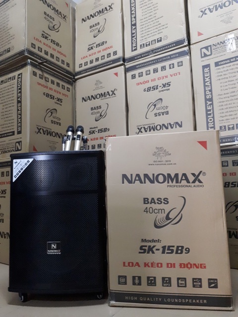 LOA KÉO GỖ NANOMAX 4 TẤC SK-15B9 2 micro bluetooth