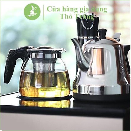 Bình lọc trà thủy tinh chịu nhiệt nắp bật có lõi lọc inox 304 mã S92 (700 - 900 - 1250 ml) PGL