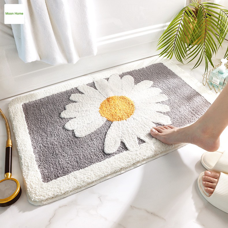 Thảm lau chân chùi chân cao cấp trang trí thấm nước chống trơn MoonHome 40x60 hoặc 50x80cm
