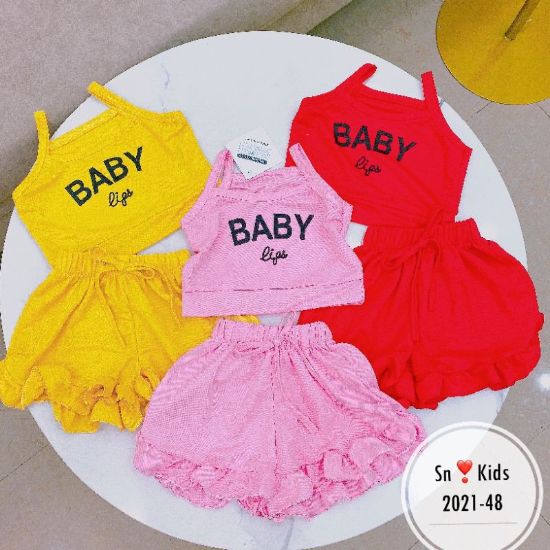 BỘ COTTON 2 DÂY BABY CO GIÃN 4 CHIỀU CHO BÉ GÁI SZ 6-20 KG