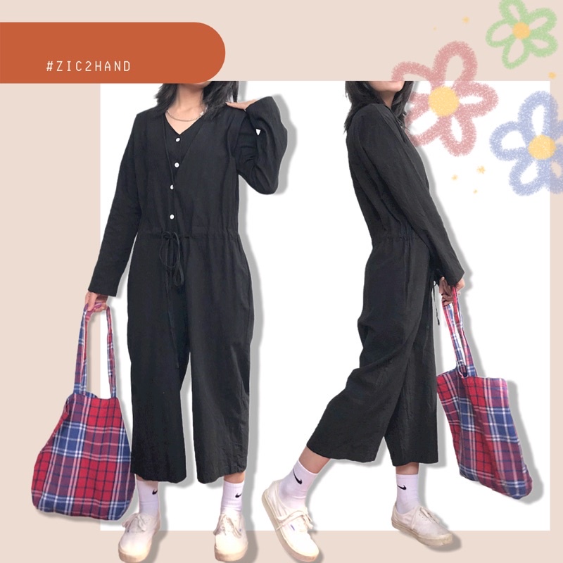 Jumsuit Chất Thô cổ phối lạ - zic2hand