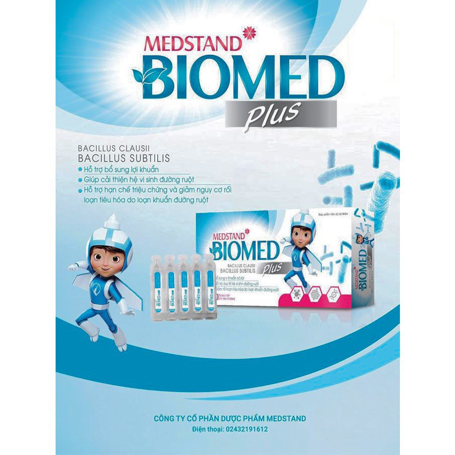 MEDSTAND BIOMED PLUS – Men vi sinh bổ sung vi khuẩn có lợi cho bé, giảm nguy cơ rối loạn tiêu hoá (20 ống)