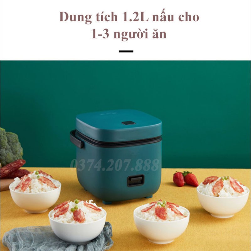 Nồi Cơm Điện Đa Năng Mini  1,2L  (Nấu Cháo, Chưng, Hấp, Luộc...)