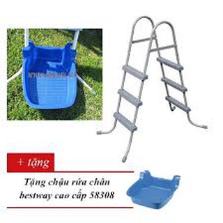 THANG BỂ BƠI LẮP GHÉP CAO 91cm BESTWAY 58334 CHẤT LIỆU NHỰA VÀ KIM LOẠI