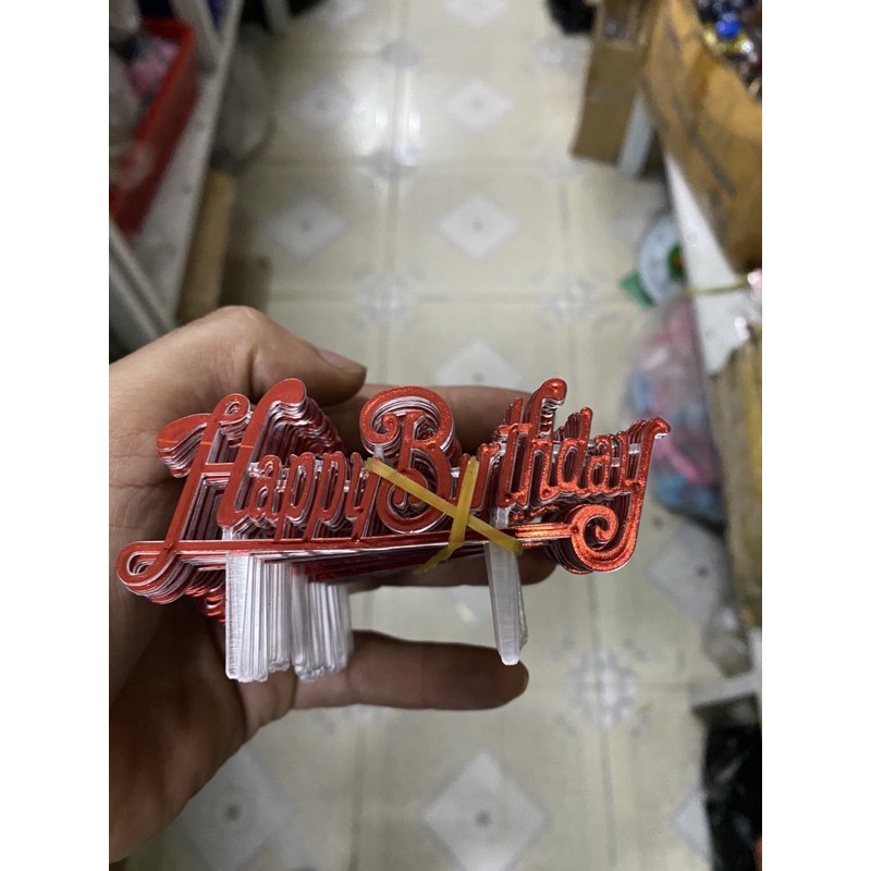 [Freeship] Combo 100 cắm nhựa happybirthday trang trí bánh kem