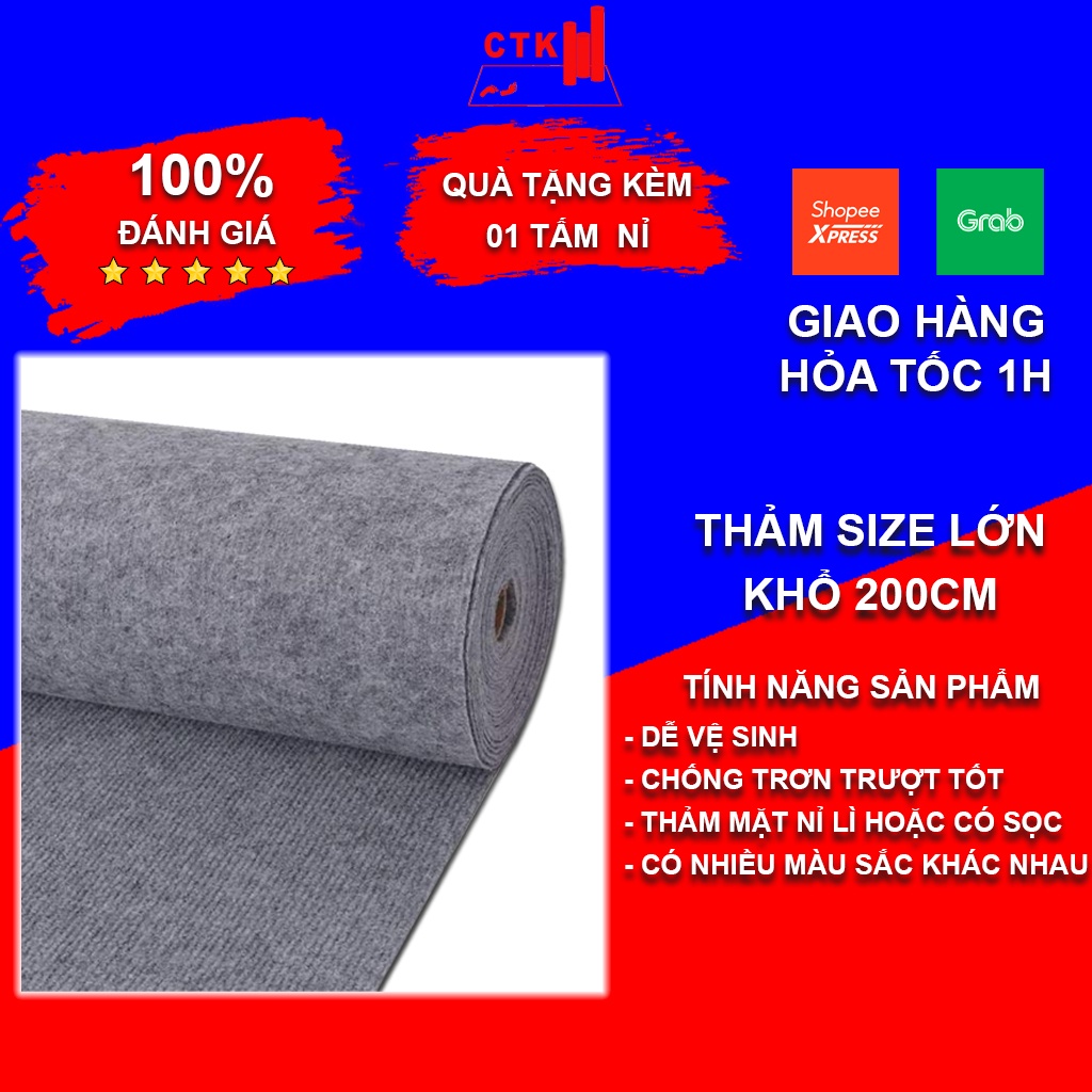 Thảm trải sàn phòng ngủ, thảm nỉ lót sàn sự kiện cao cấp (2m x 0.5m)