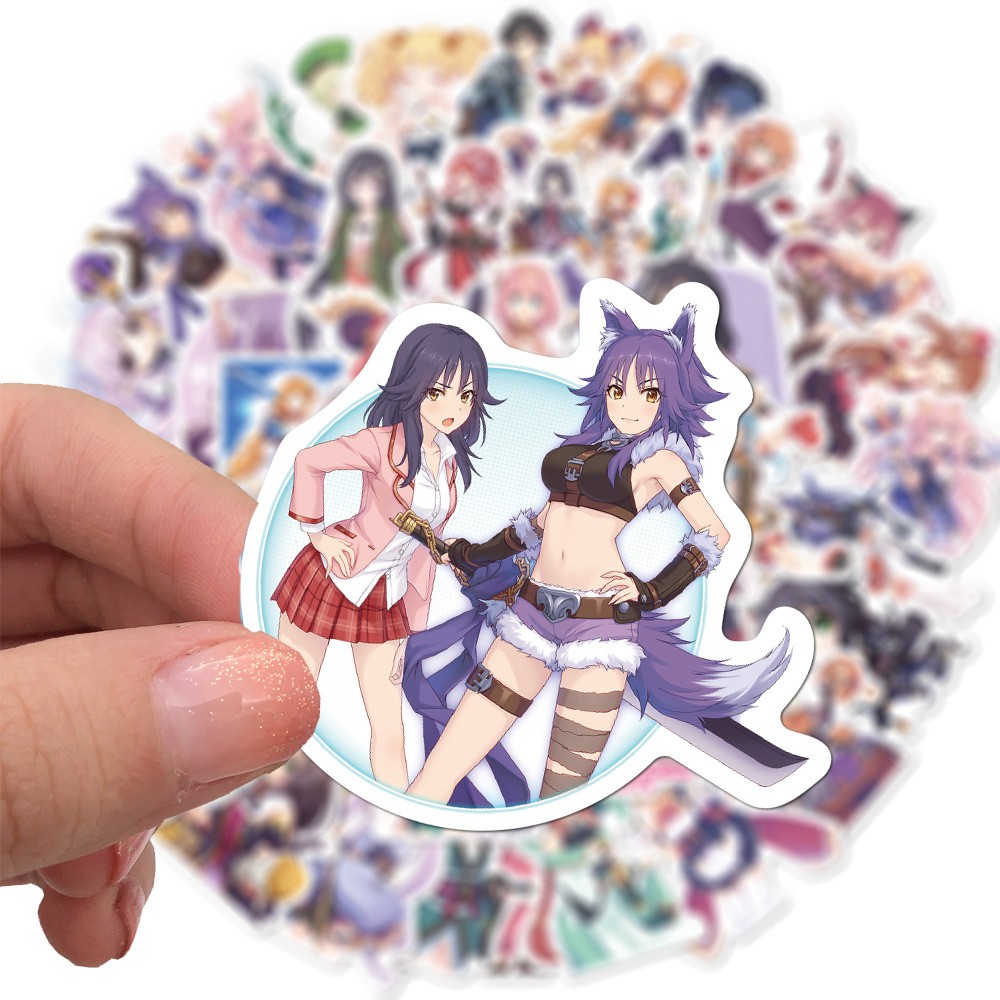 Set 50 miếng sticker dán trang trí chống thấm hình game Princess Connect! Re:Dive