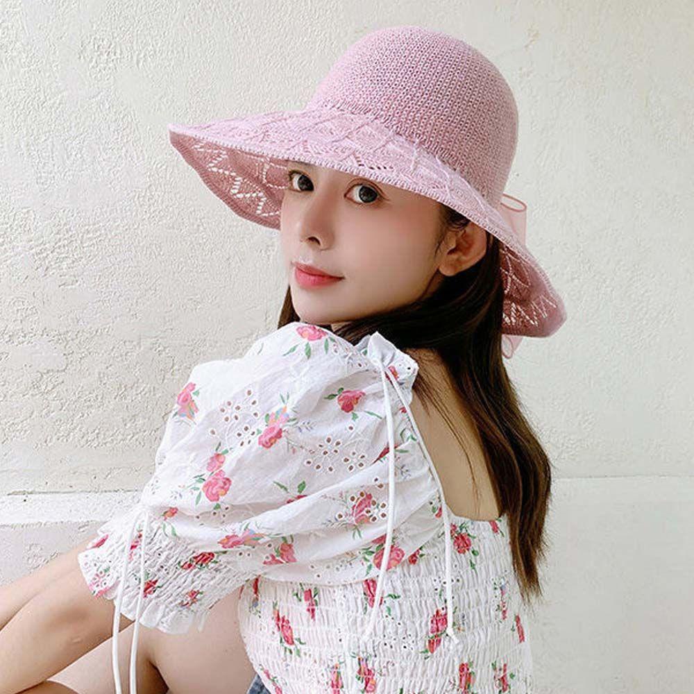 Mũ Lưỡi Trai Chống Nắng Đan Móc Phối Ren Rỗng Handmade Thời Trang Cho Nữ