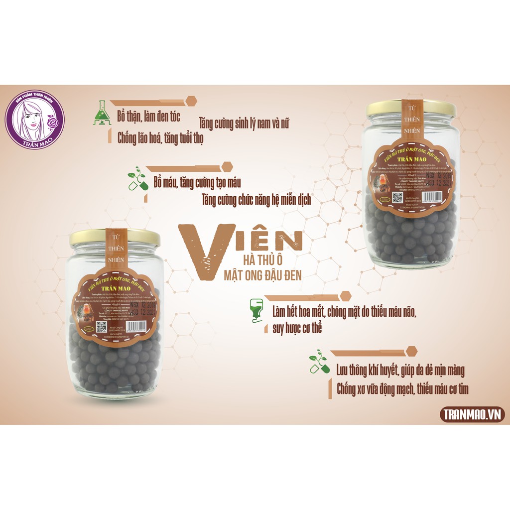VIÊN HÀ THỦ Ô ĐẬU ĐEN TRẦN MAO | Thế Giới Skin Care