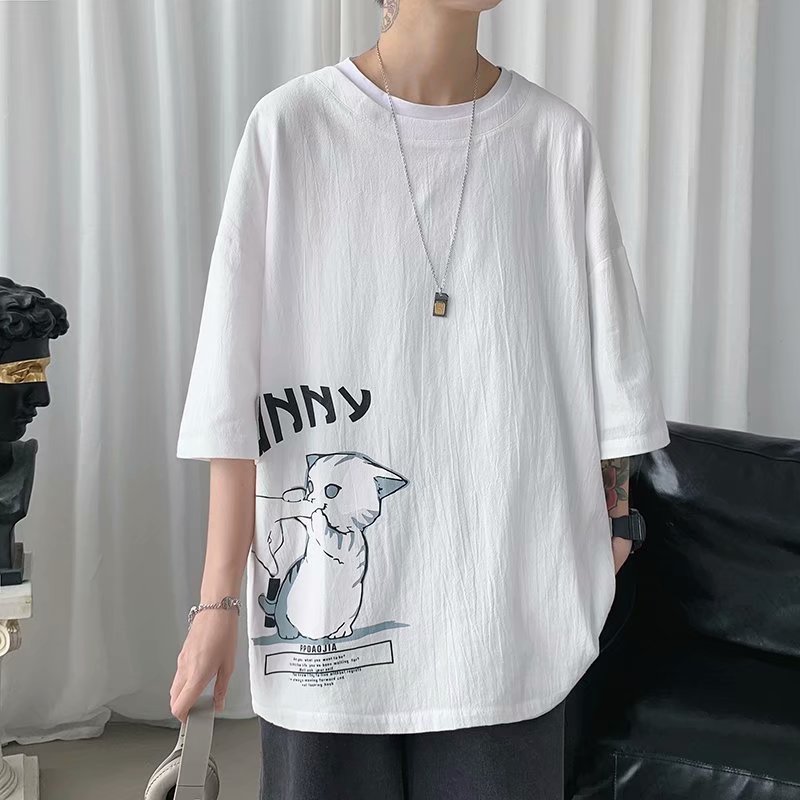 Áo thun form rộng phong cách Nhật Bản năng động trẻ trung cho nam size M-8Xl