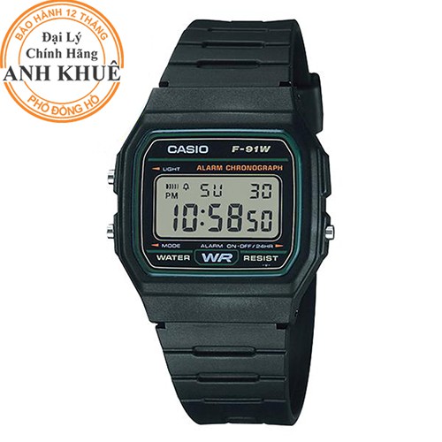 Đồng hồ dây nhựa huyền thoại Casio Anh Khuê F-91 F-91W-3DG