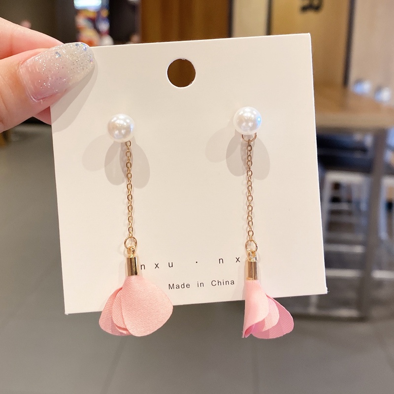 Khuyên tai đính đá ngọc trai nhân tạo thời trang